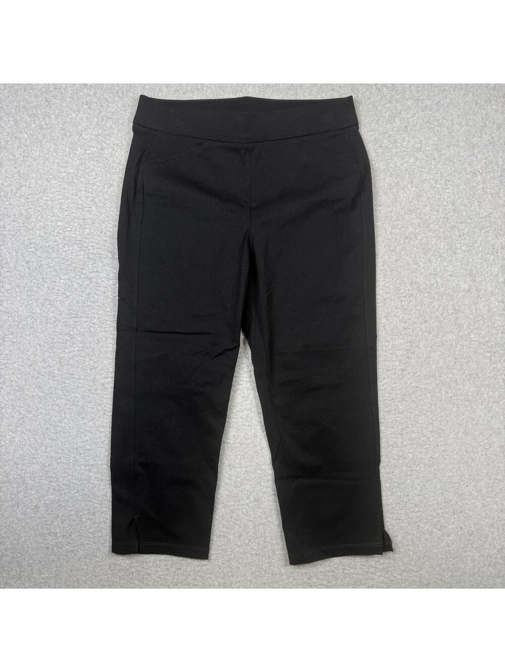 Travelers Collection by Chicos Women's Size 0 Pull On Black Cropped Pants